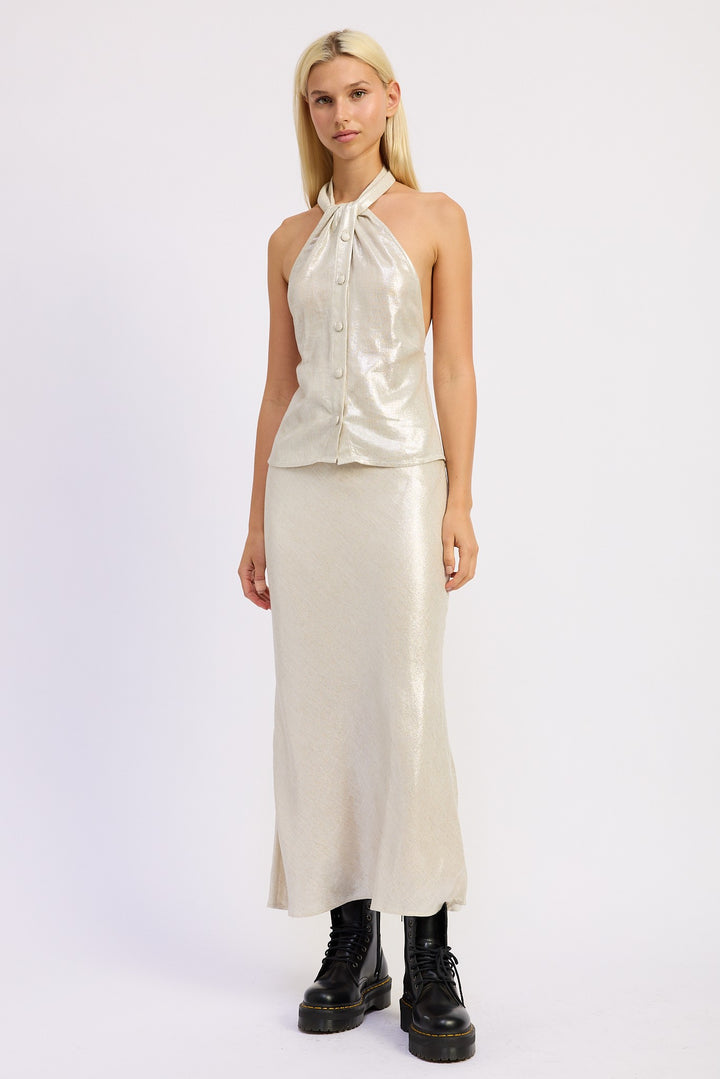 Halter Neck Botton Down Top