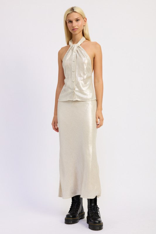 Halter Neck Botton Down Top