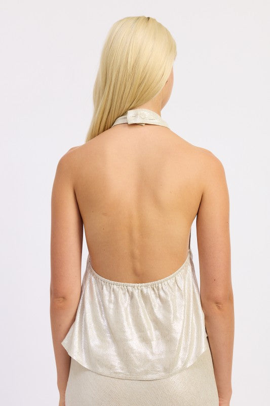 Halter Neck Botton Down Top
