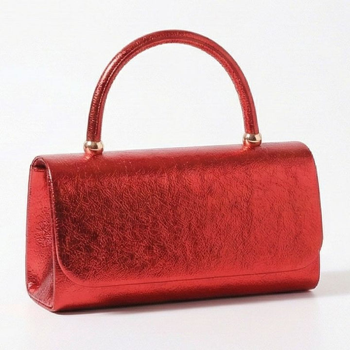 Black Metallic Glitter Mini Handbag Top Handle