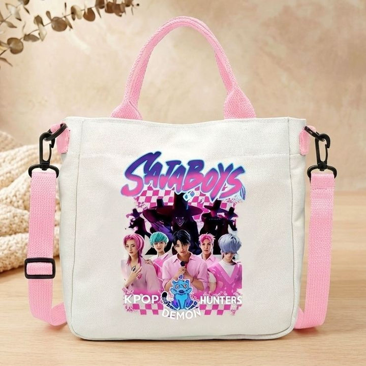 Kpop Boys Graphic Mini Crossbody Canvas Tote Strap