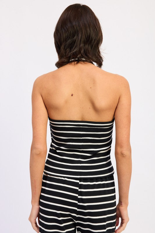 Striped Hardware Halter Top