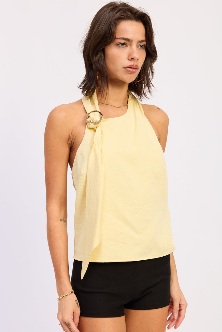 One Shoulder Top With Scarf Detail 1