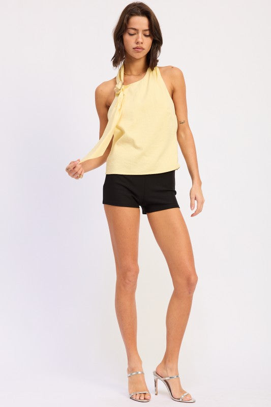 One Shoulder Top With Scarf Detail 1