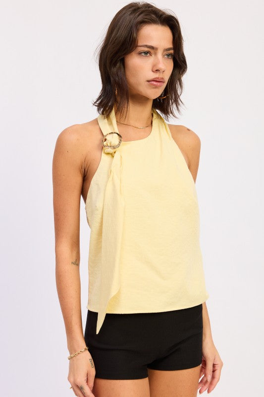 One Shoulder Top With Scarf Detail 1