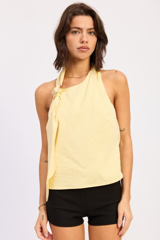 One Shoulder Top With Scarf Detail 1