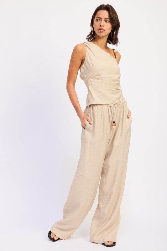 Natural Row Rise Baggie Pants