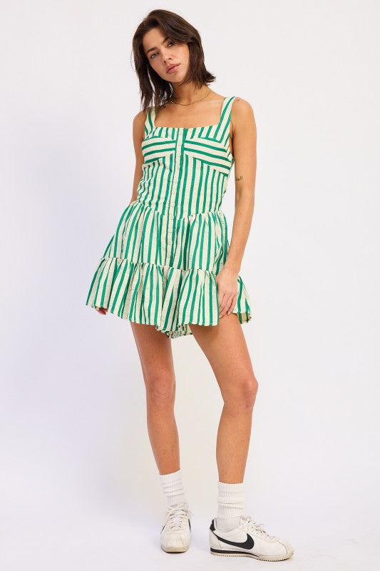 Button Up Placket Mini Romper