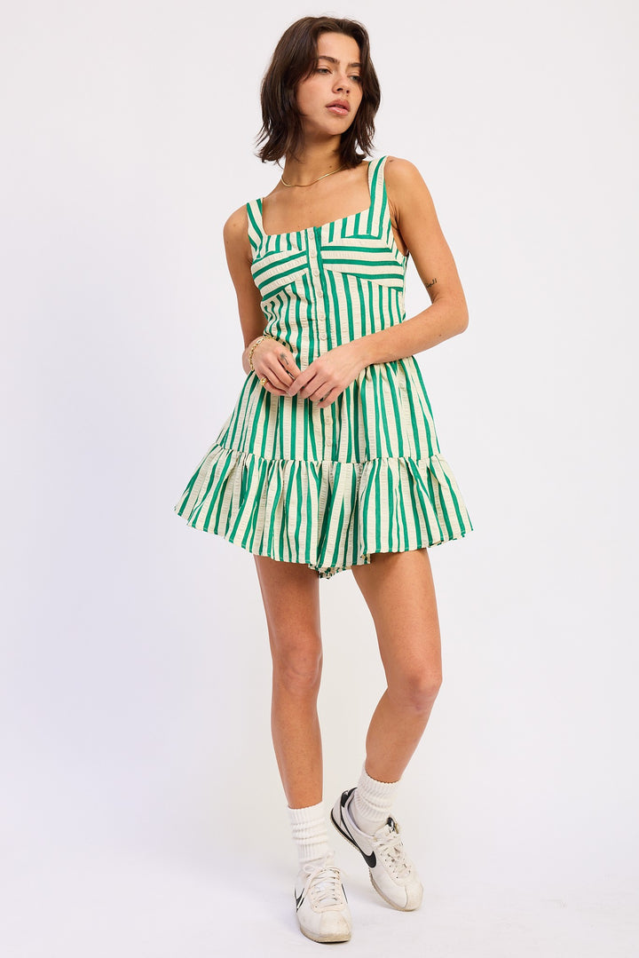 Button Up Placket Mini Romper