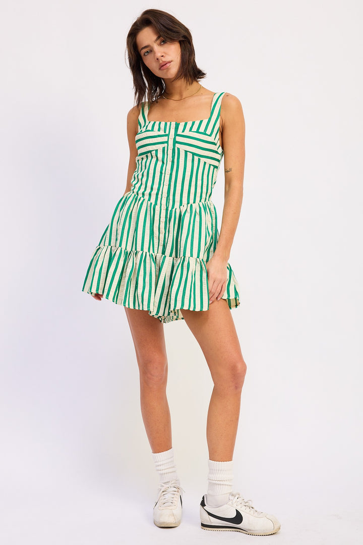 Button Up Placket Mini Romper