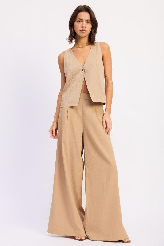 Woven Vest Top With Back Tie