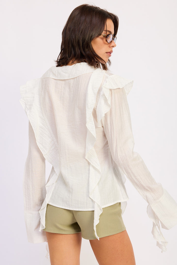Tie Front Ruffled Top 1