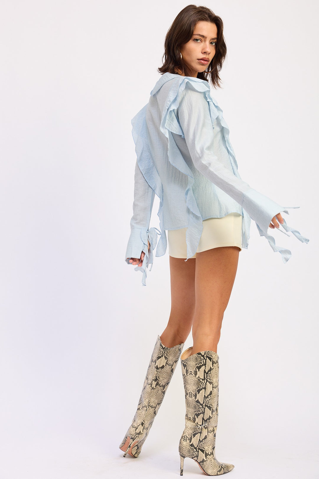 Tie Front Ruffled Top 1