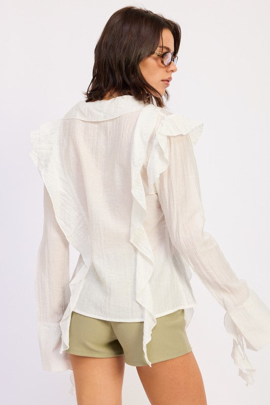 Tie Front Ruffled Top 1