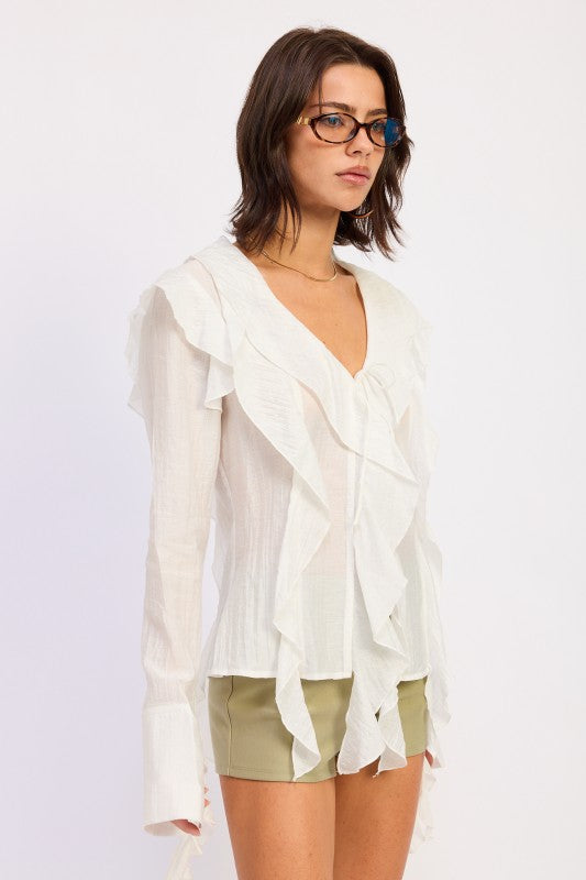 Tie Front Ruffled Top 1