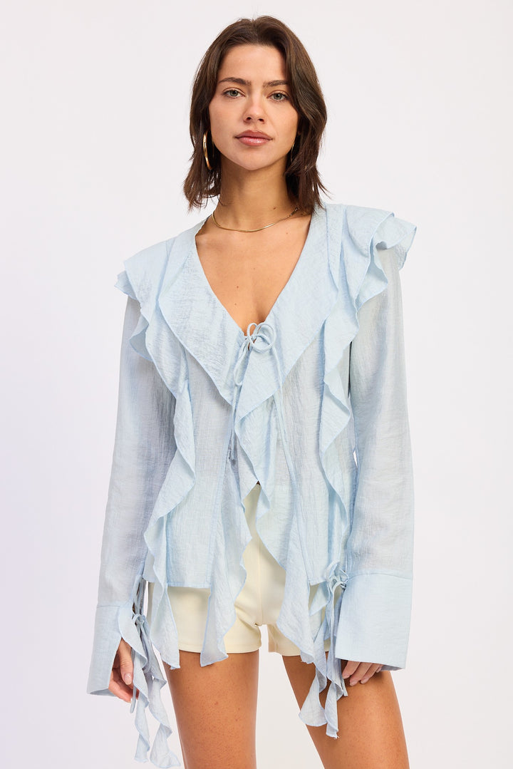 Tie Front Ruffled Top 1