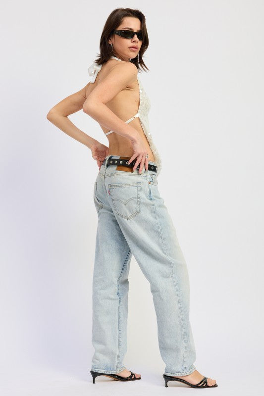 Front Tie Sequin Halter Top