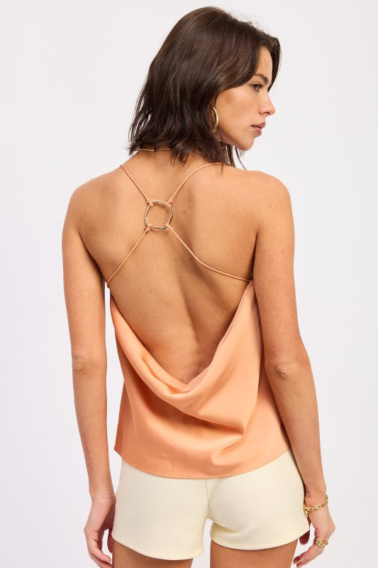 Cowl Nekc Cami With Ring Hardware