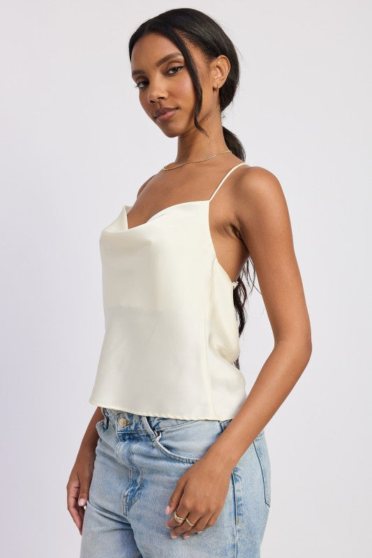 Cowl Nekc Cami With Ring Hardware