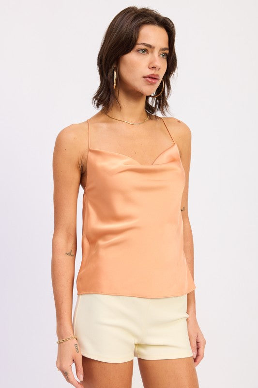 Cowl Nekc Cami With Ring Hardware