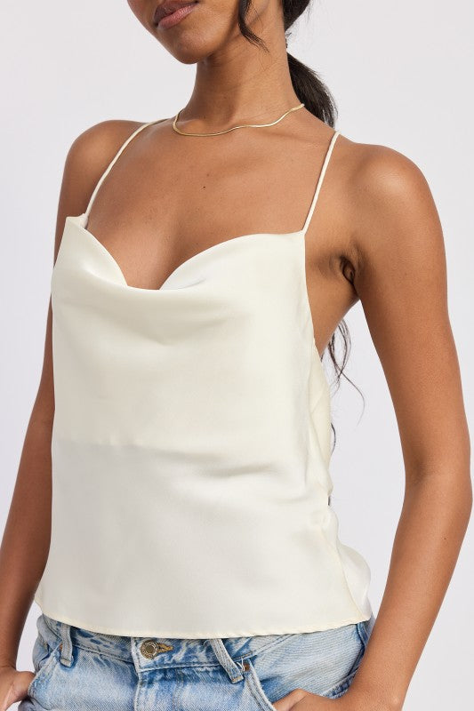 Cowl Nekc Cami With Ring Hardware