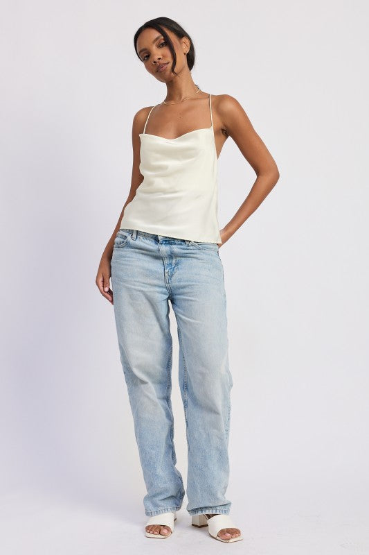 Cowl Nekc Cami With Ring Hardware