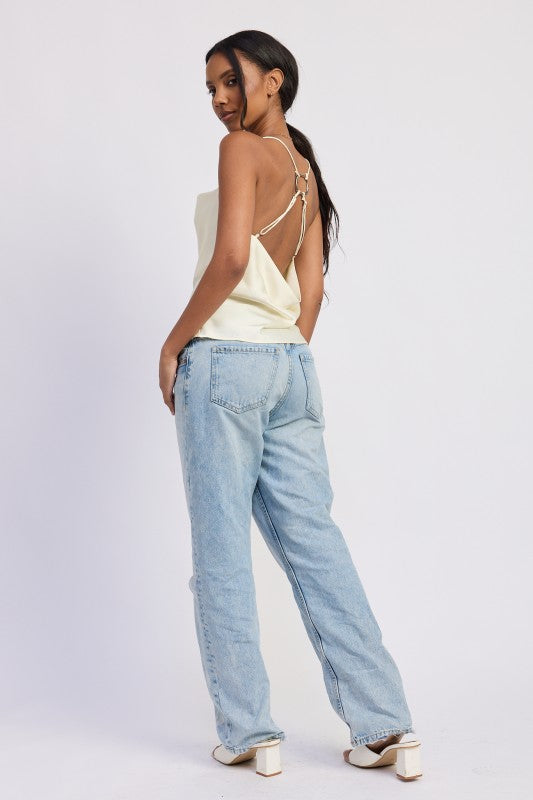 Cowl Nekc Cami With Ring Hardware