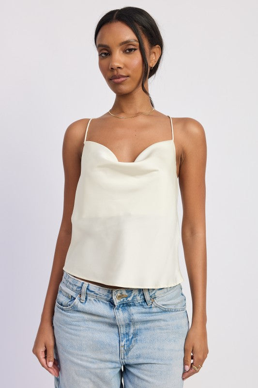 Cowl Nekc Cami With Ring Hardware