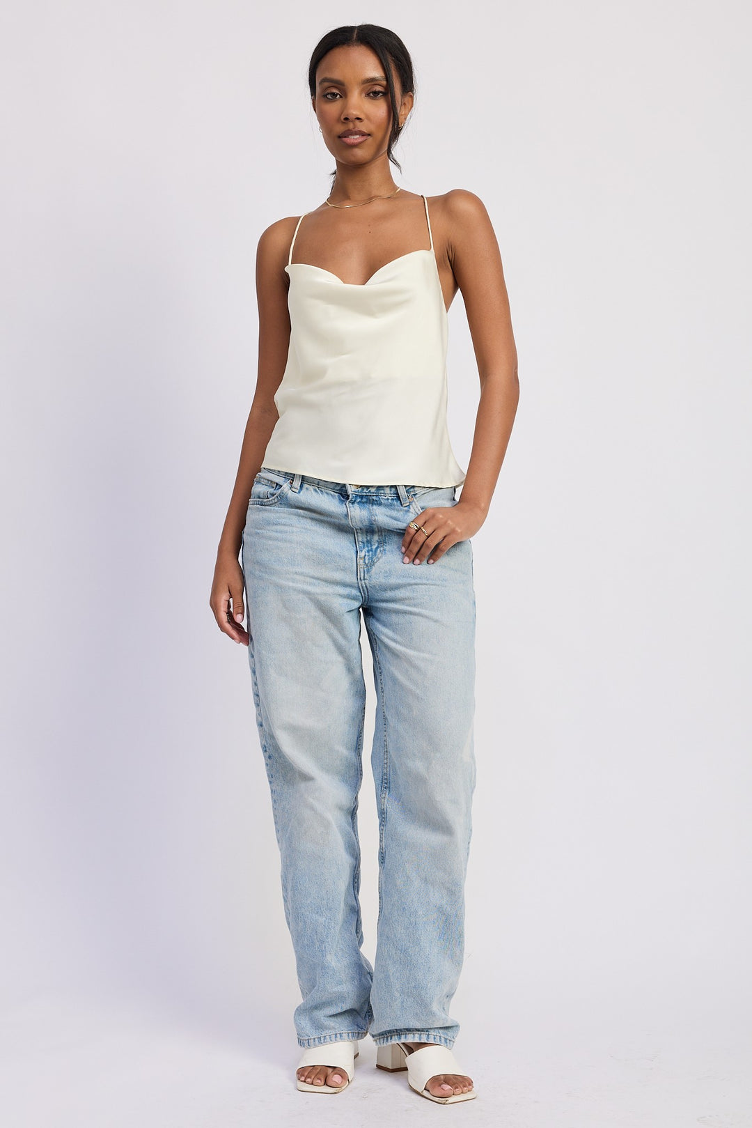 Cowl Nekc Cami With Ring Hardware