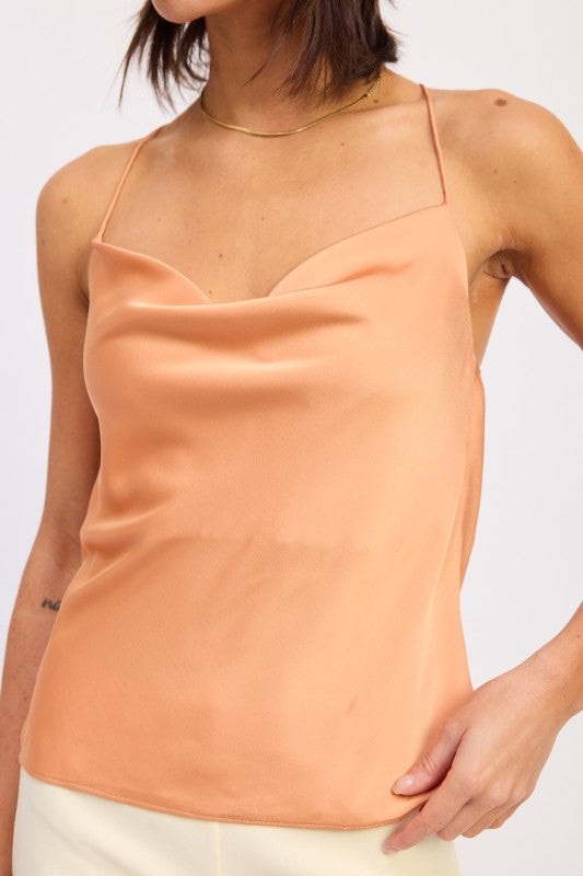 Cowl Nekc Cami With Ring Hardware