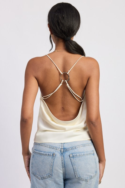 Cowl Nekc Cami With Ring Hardware