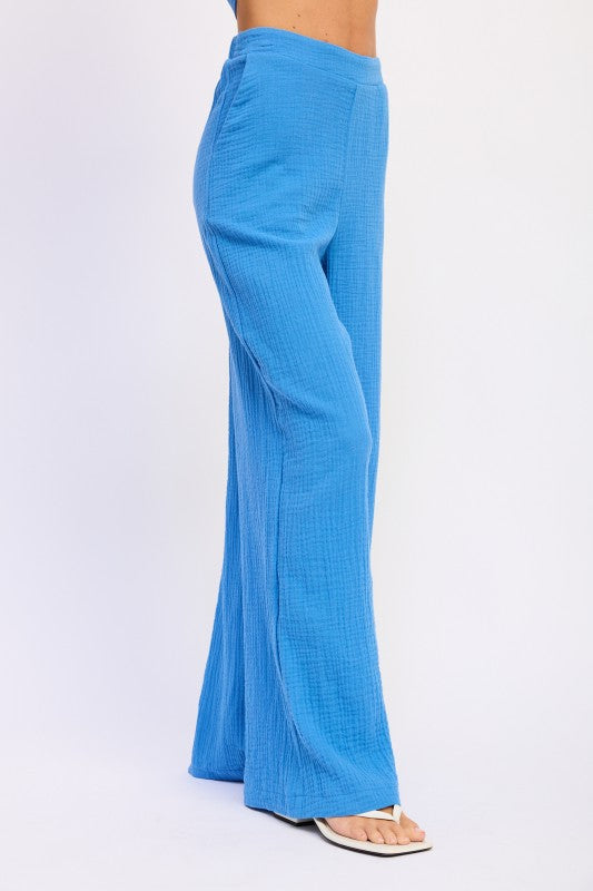 Double Gauze High Waist Palazzo Pants