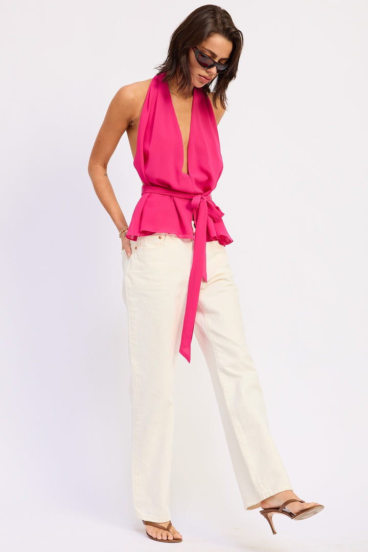 Halter Backless Scarf Top