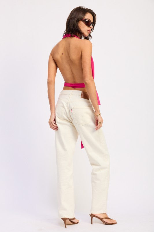 Halter Backless Scarf Top