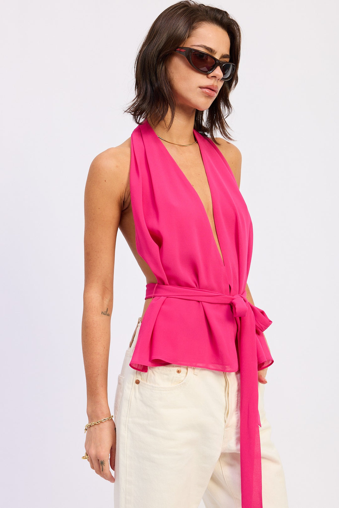 Halter Backless Scarf Top