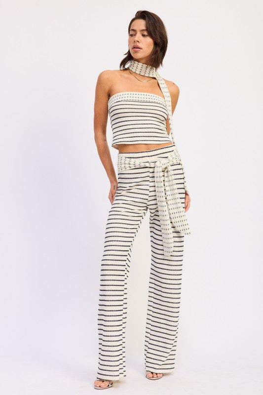 Low Rise Striped Knit Pants