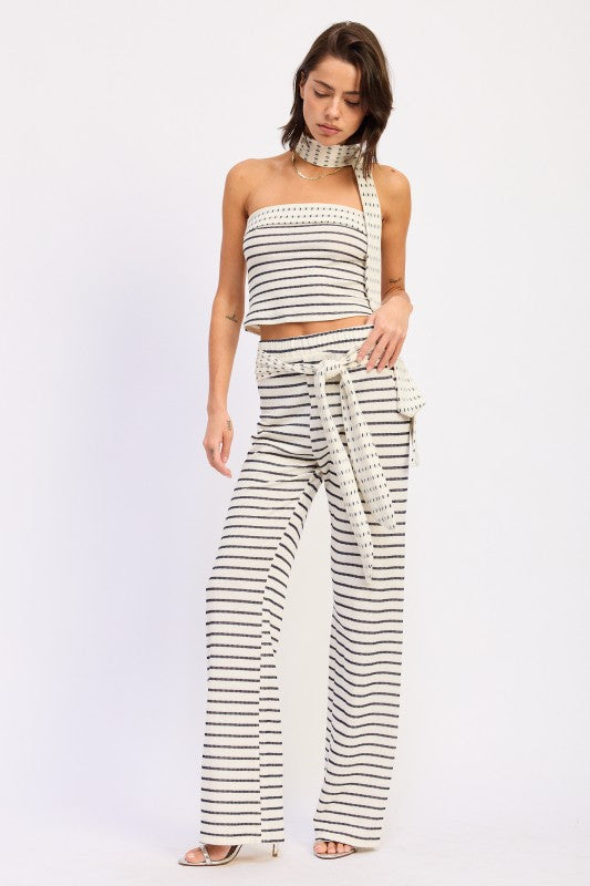 Low Rise Striped Knit Pants