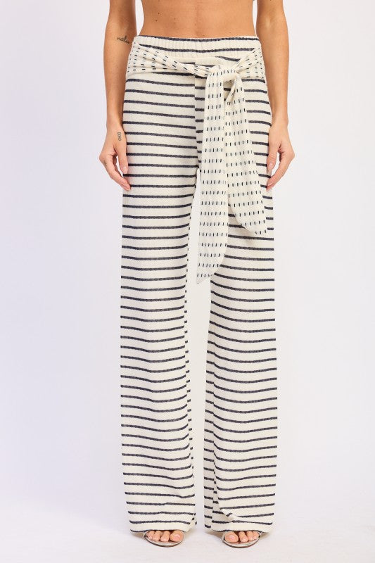 Low Rise Striped Knit Pants