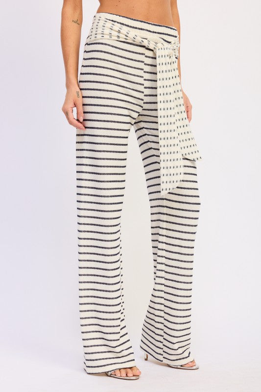Low Rise Striped Knit Pants