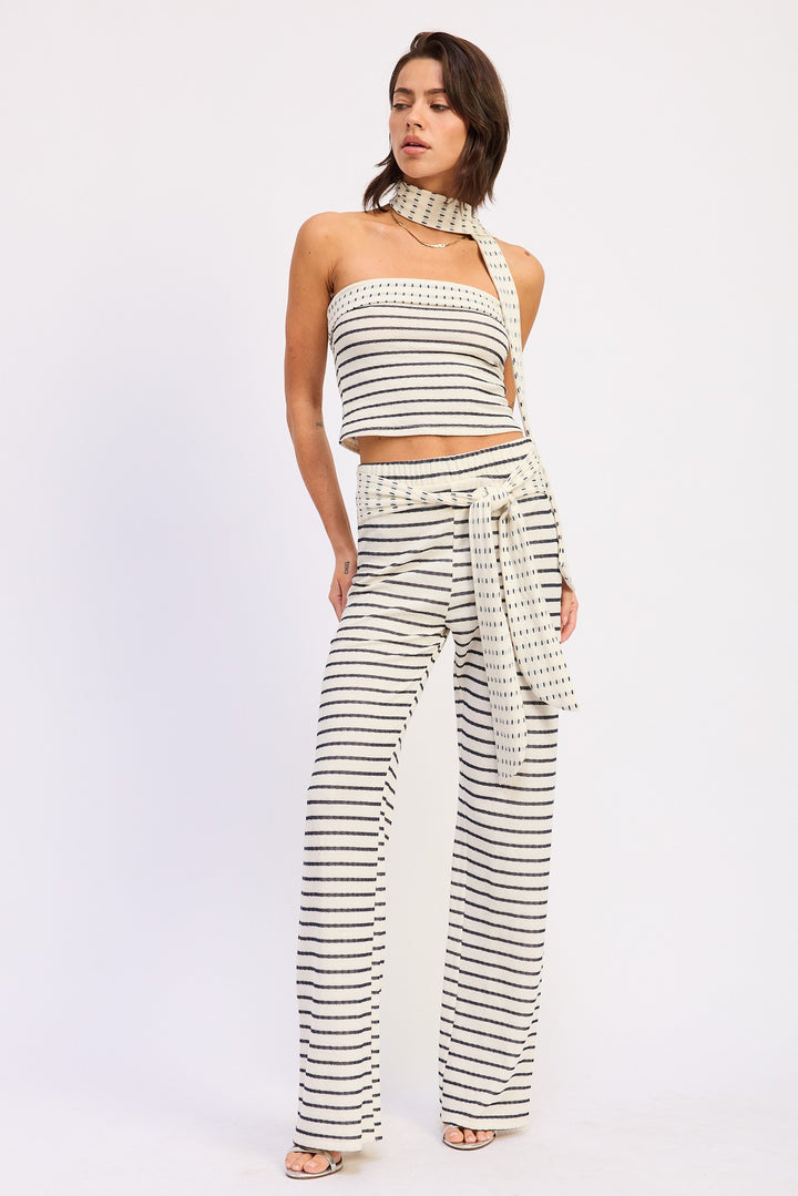 Low Rise Striped Knit Pants