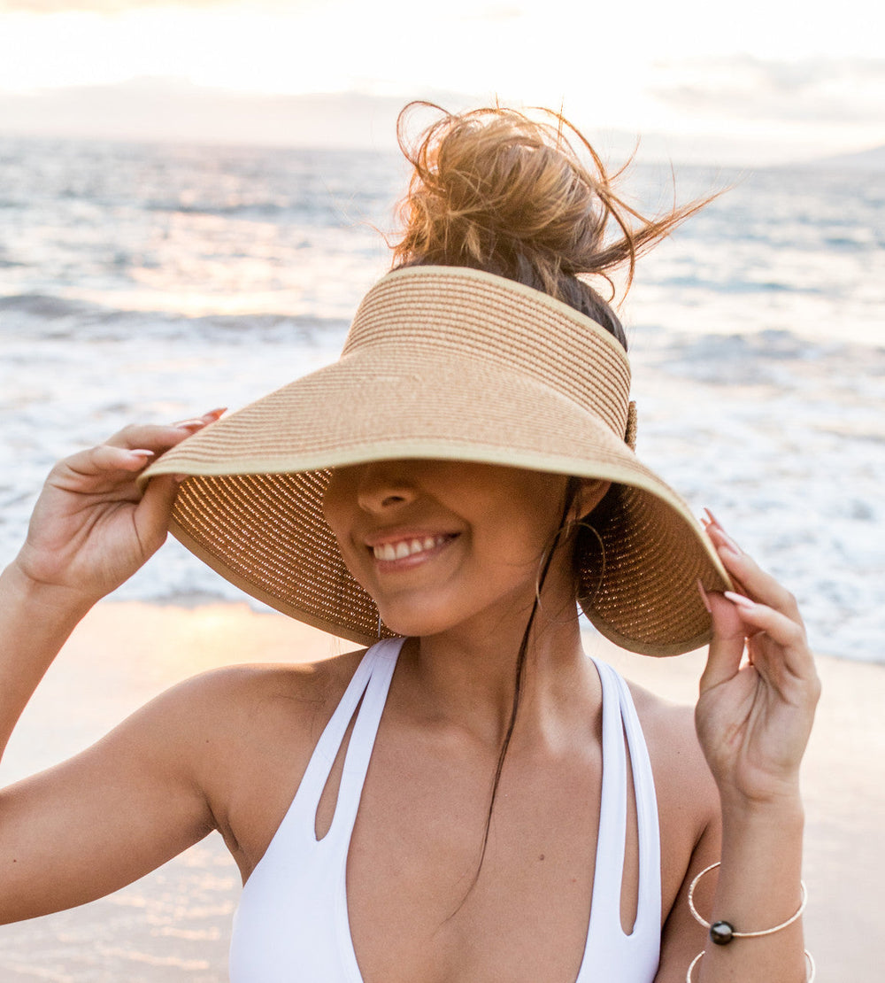 Black Foldable Wide Brim Bow Visor 1