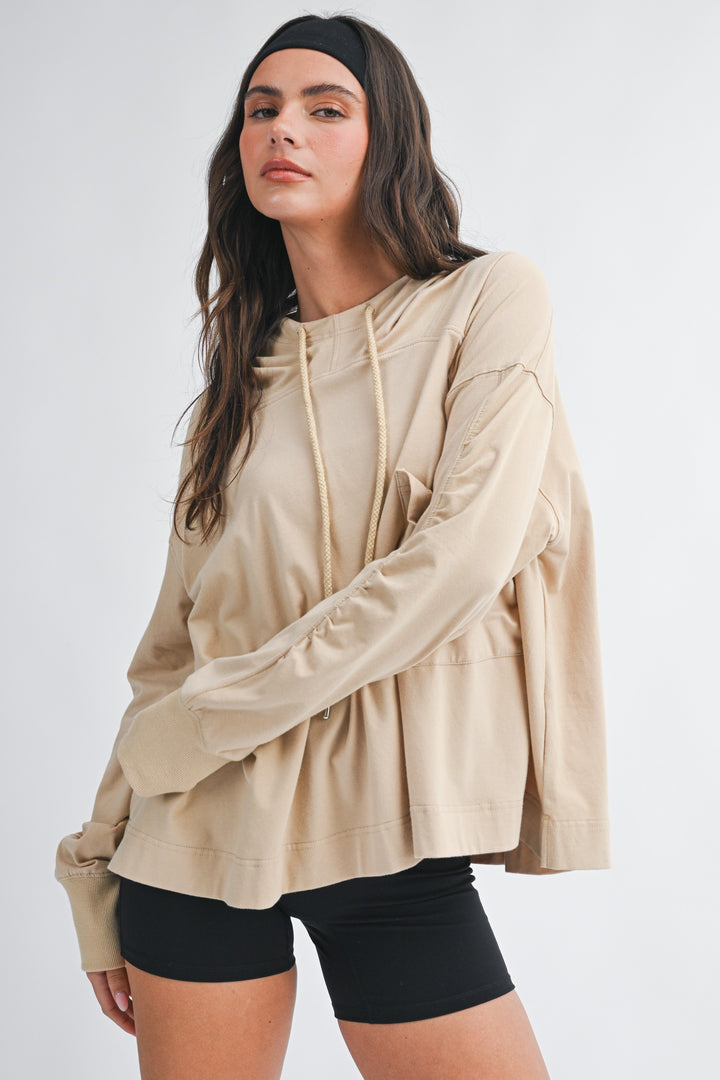 Relaxed Pocket Hoodie Pullover Top