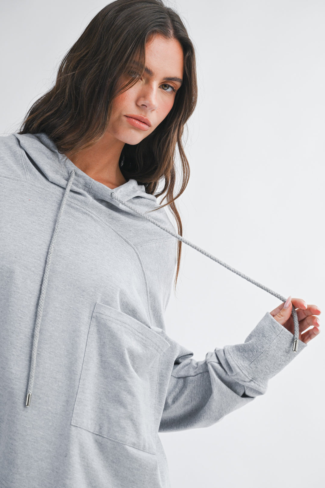 Relaxed Pocket Hoodie Pullover Top