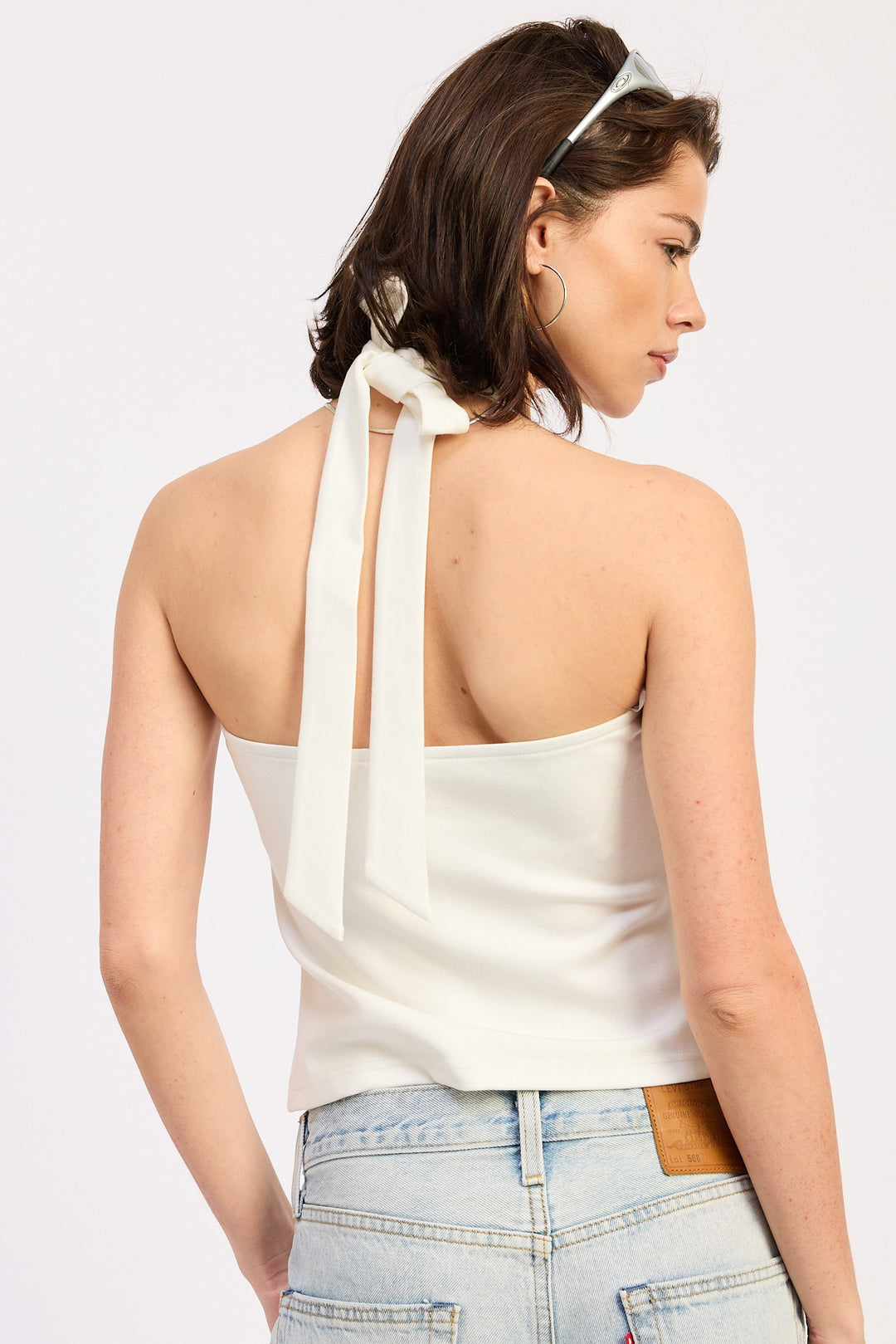 Beaded Trim Halter Top