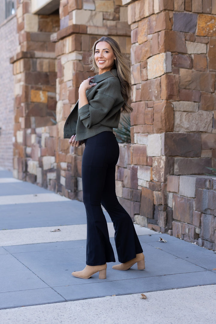 Black The Natalie Black Super Flare Leggings