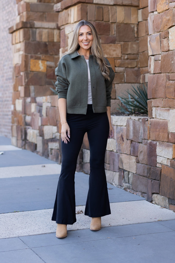 Black The Natalie Black Super Flare Leggings