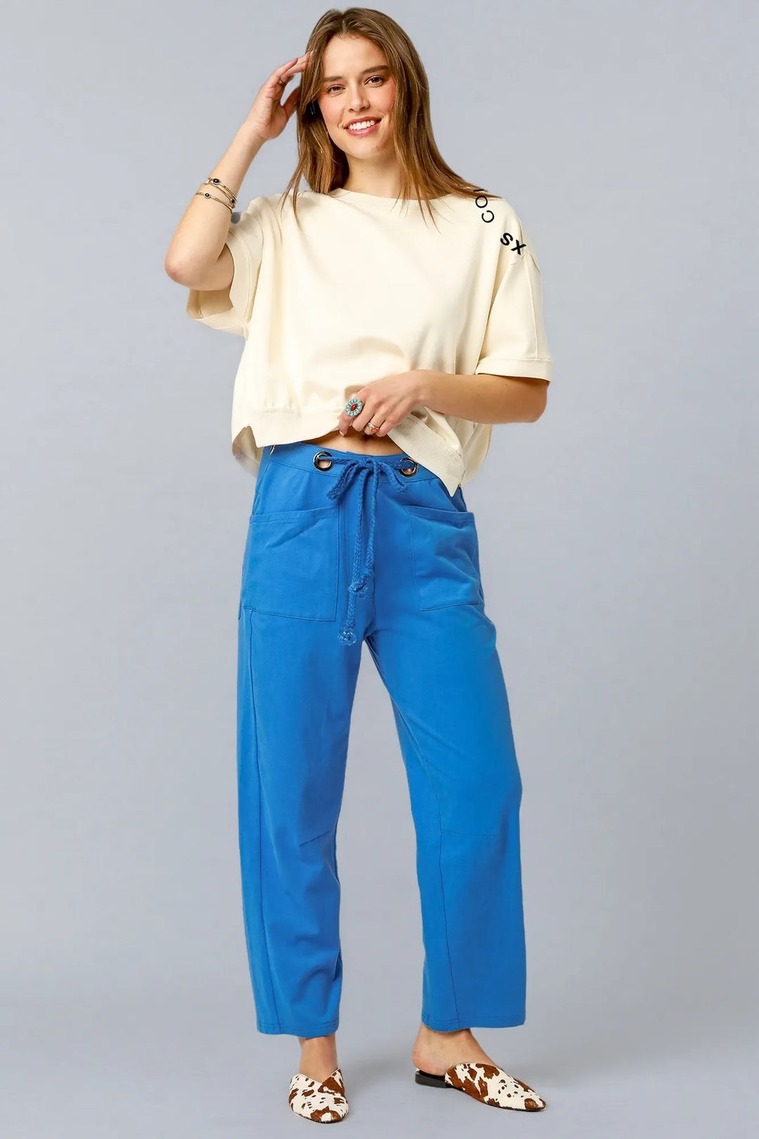 Ocean Umgee Drawstring Wide Leg Casual Pants