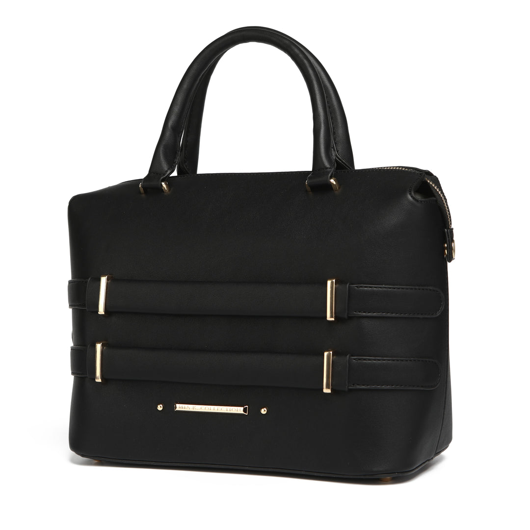 Black Mkf Leila Vegan Leather Womens Tote Bag By Mia K