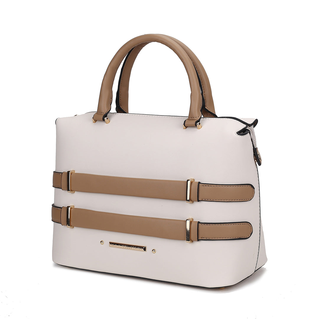 Beige Mkf Leila Color Block Tote Bag By Mia K