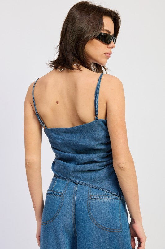 Asymmetrical Spaghetti Strap Top